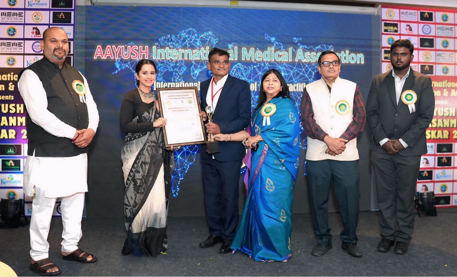 Vijay Pangavhane receiving award — Datta Ashram Sinnar